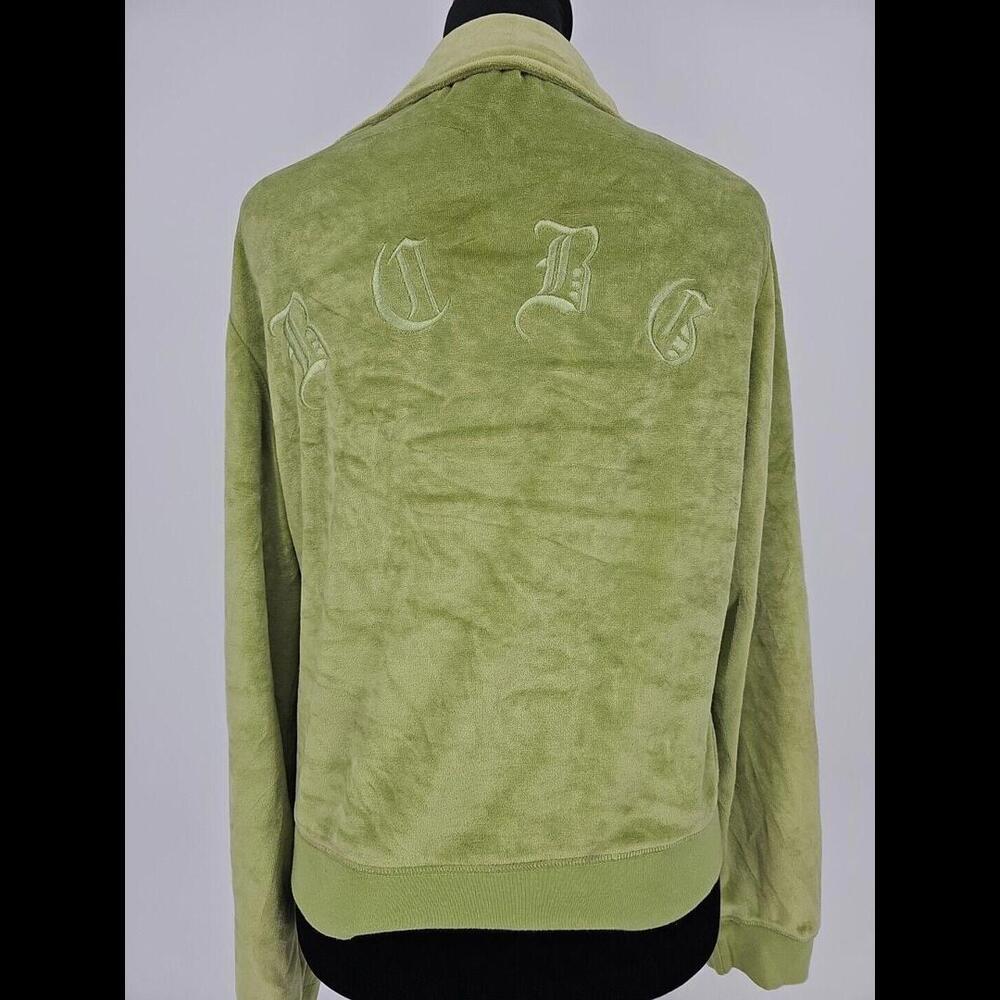 90’s Y2K BCBG Velour Track‎ Jacket VTG Logo Full Zip Coat Grunge Women’s Sz L - Picture 3 of 7